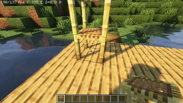 Размещение строительных лесов в игре (Изображение от Mojang)