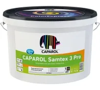 Краска CAPAROL SAMTEX 3 Pro латексная, для стен и потолков, матовая, база 1, 10 л 948104883