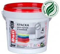 Латексная краска Dali для кухни и ванной База А влагостойкая биозащитная 0.9 л 6 30051