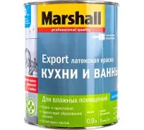 Краска MARSHALL для кухни и ванной, влагостойкая интерьерная, баз BW, 0.9 л 5248866