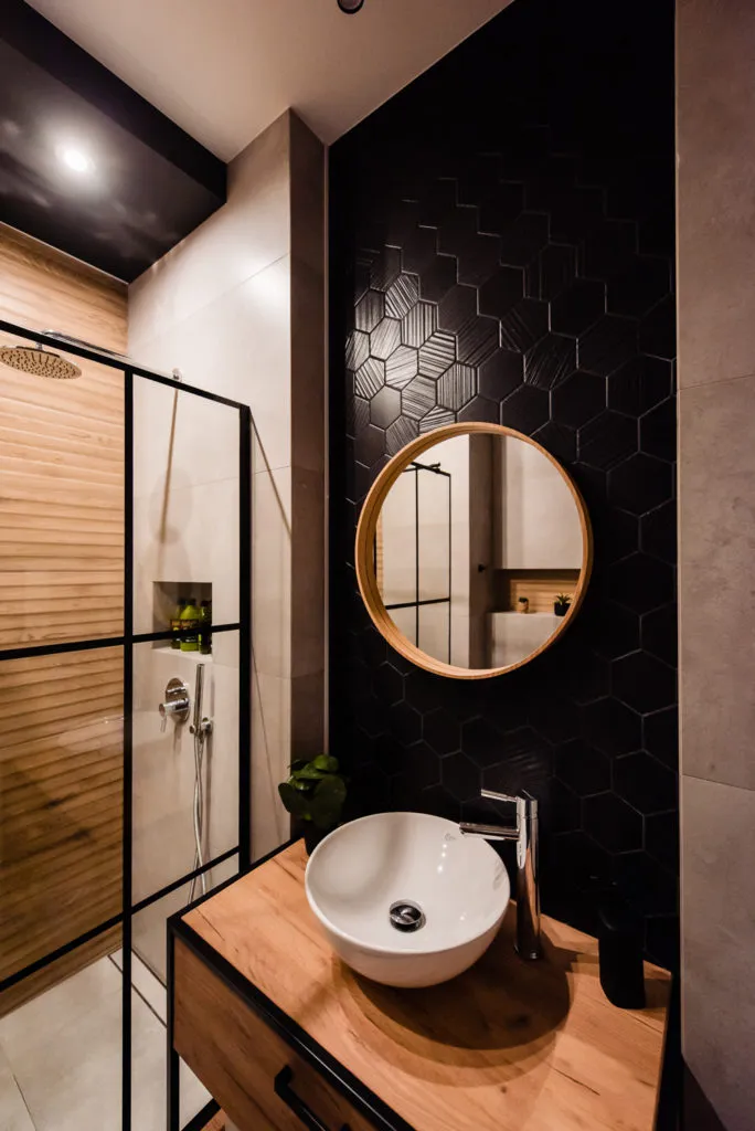 дизайн ванной комнаты черном цвете