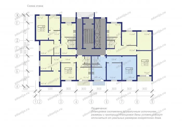 Дома серии КОПЭ, планировки квартир с размерами