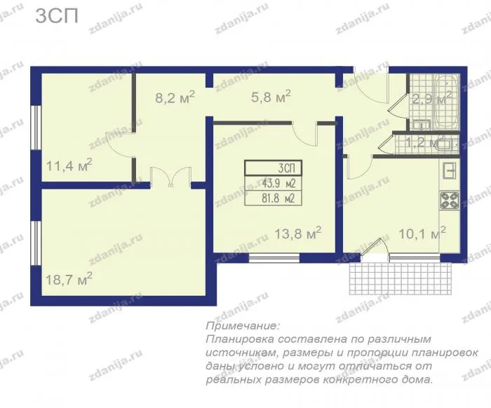 планировки трехкомнатных квартир серии КОПЭ с размерами