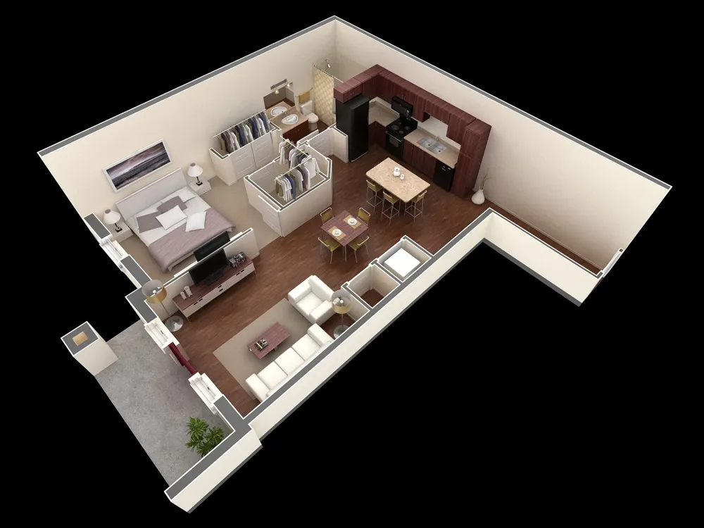 3D планировка квартиры от Springs Apartments