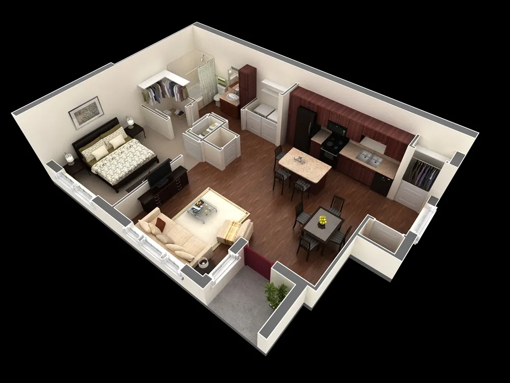 Схематическая планировка квартиры от Springs Apartments