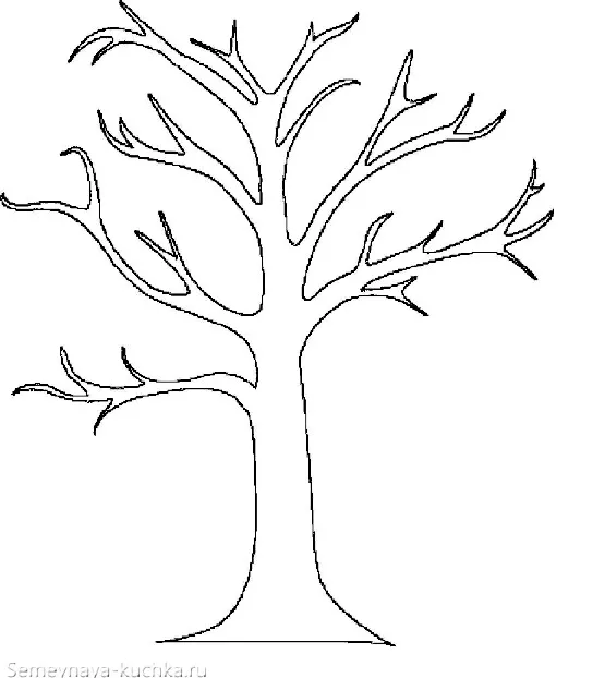 раскраска шаблон дерево