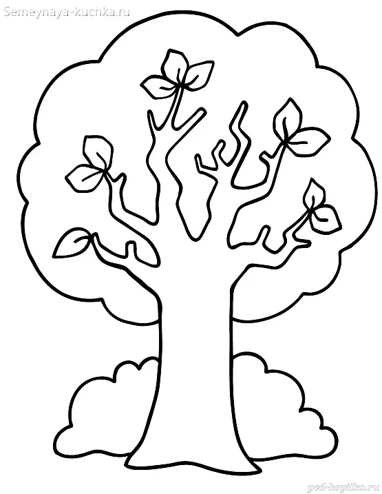 раскраска для маленьких осеннее дерево