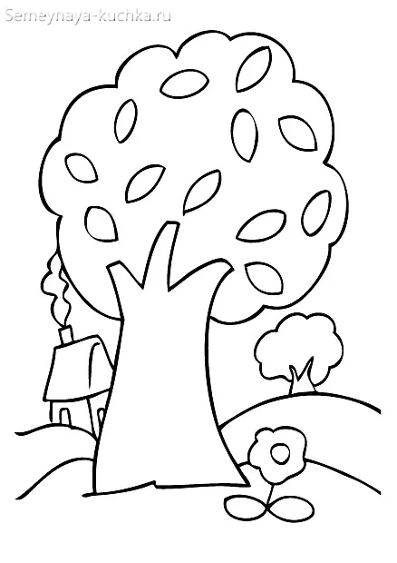 раскраска для малышей осеннее дерево