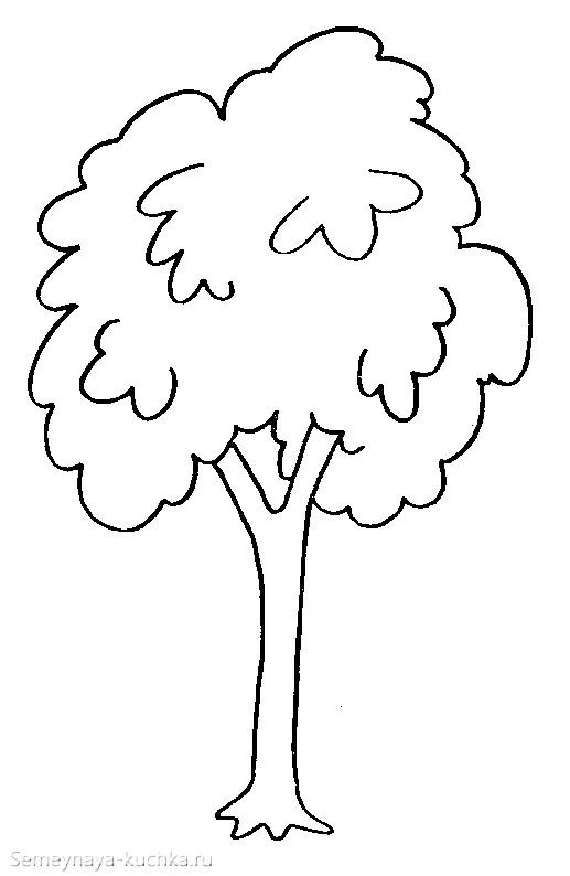 раскраска простое дерево шаблон