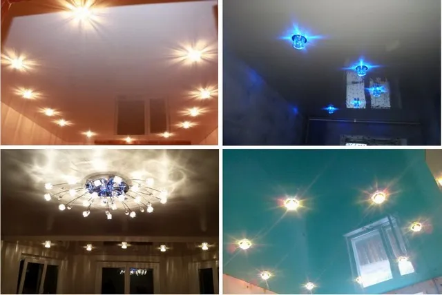 Расположение светильников на потолке