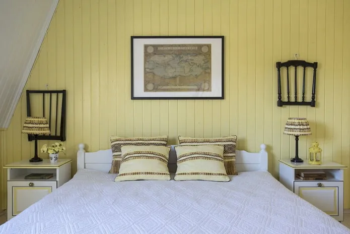 спальня в оттенках желтого